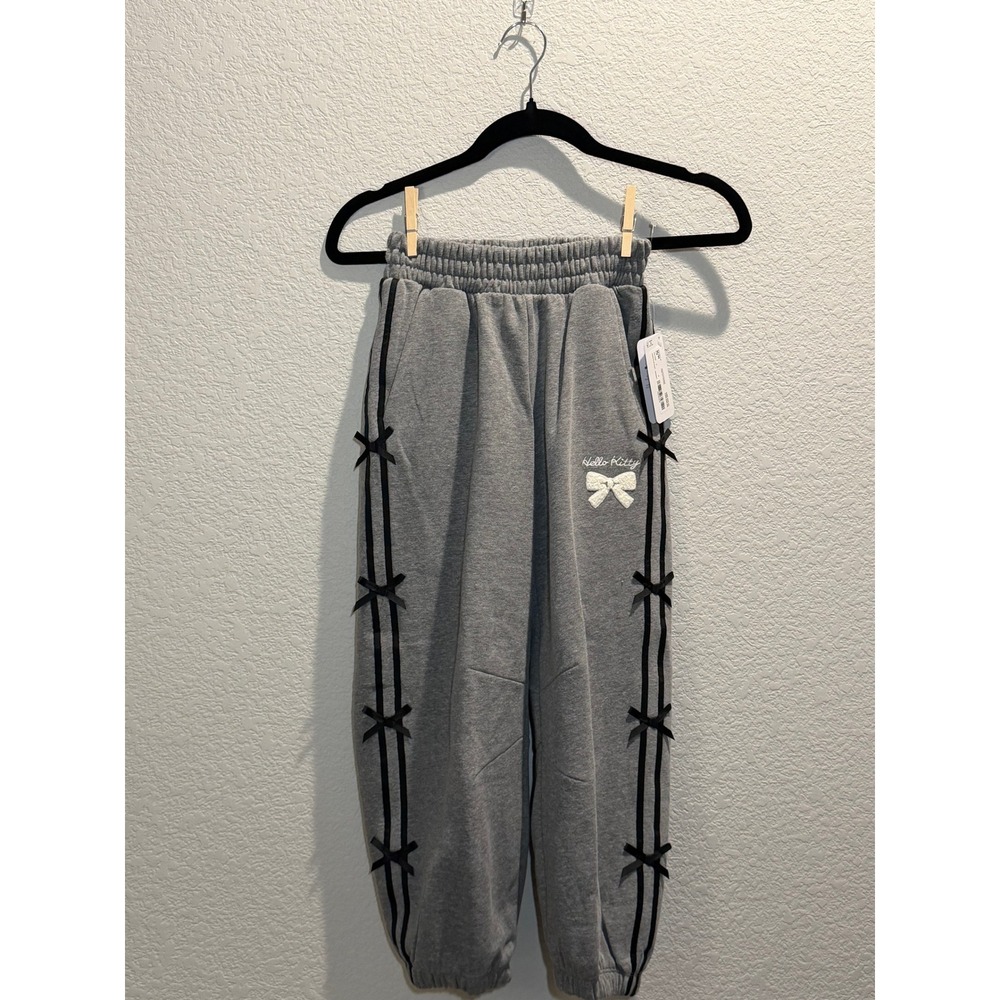The Children's Place Girls Hello Kitty Bow Sweatpants Gray M 7/8